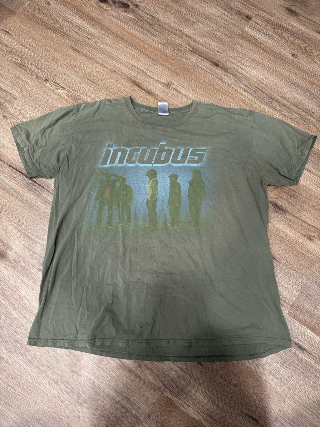 Vintage Incubus Fade Away Olive Green Graphic Tee